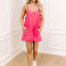 Beach Day Vintage Wash Romper Dress in Hot Pink Image - 1