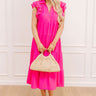 Sunny Spritzer Tiered Midi Dress in Hot Pink Image - 1