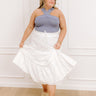 The Gabriella High Waist Embroidered Midi Skirt Curves Image - 1