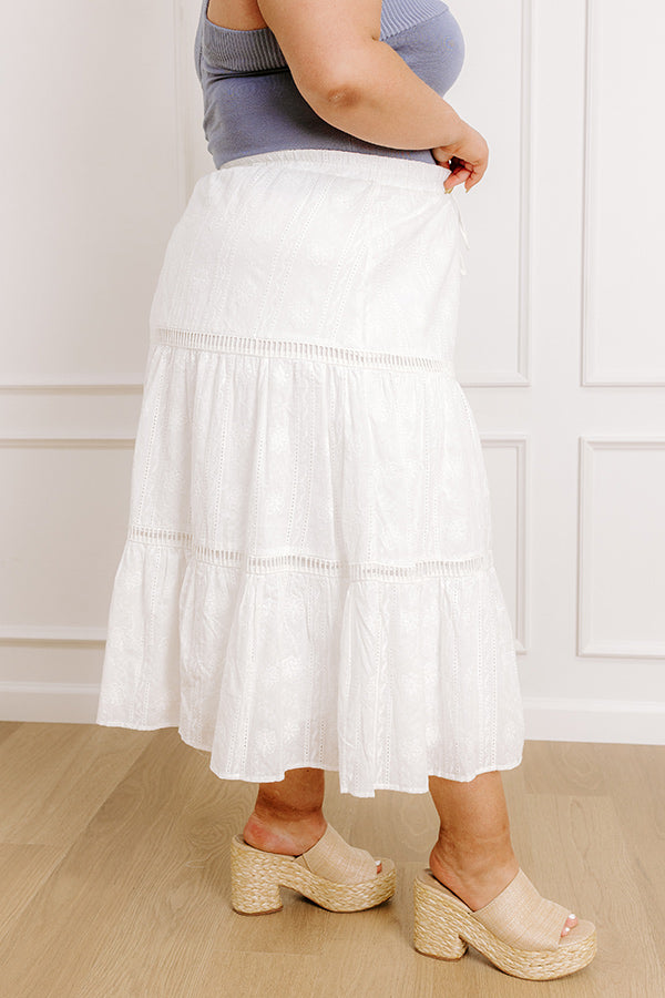 The Gabriella High Waist Embroidered Midi Skirt Curves Image - 4