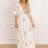 Island Oasis Linen-Blend Embroidered Midi Dress Image - 1