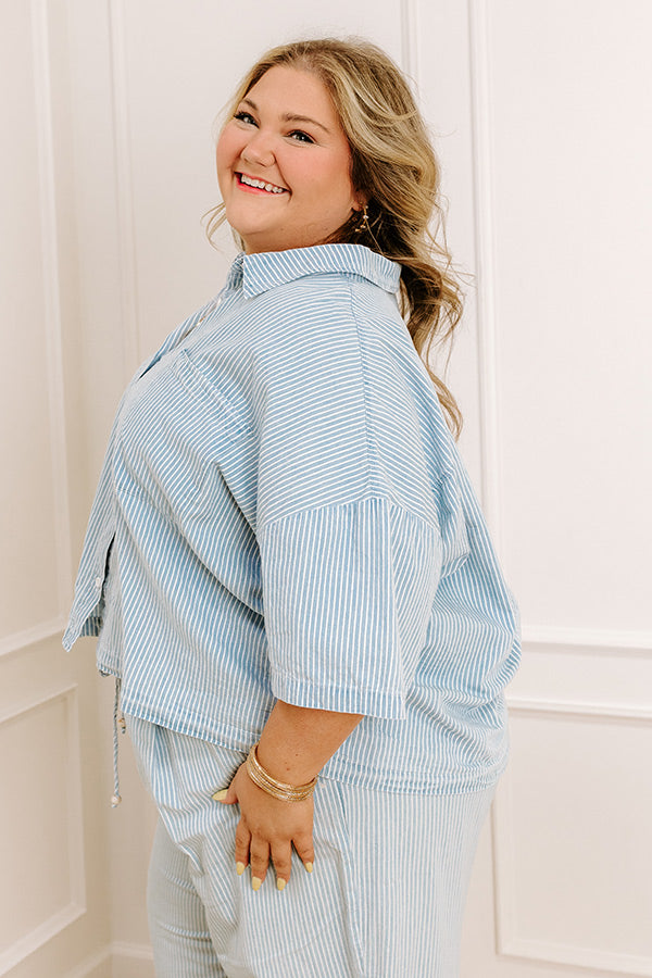 Coastal Dreams Chambray Button Up Curves Image - 4