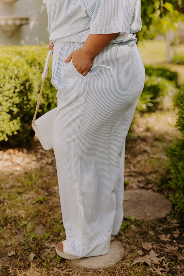 Coastal Dreams High Waist Chambray Pants Curves Image - 5