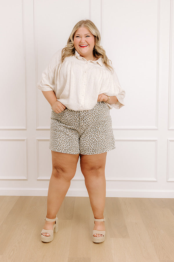 The Libby High Waist Leopard Shorts Curves Image - 2
