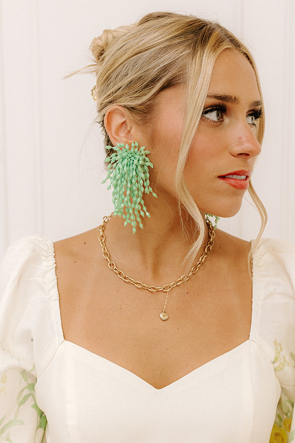 Vacay Bound Beaded Earrings in Seaglass Image - 1