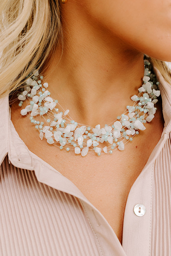 Simply Sweet Layered Necklace in Light Blue Image - 2