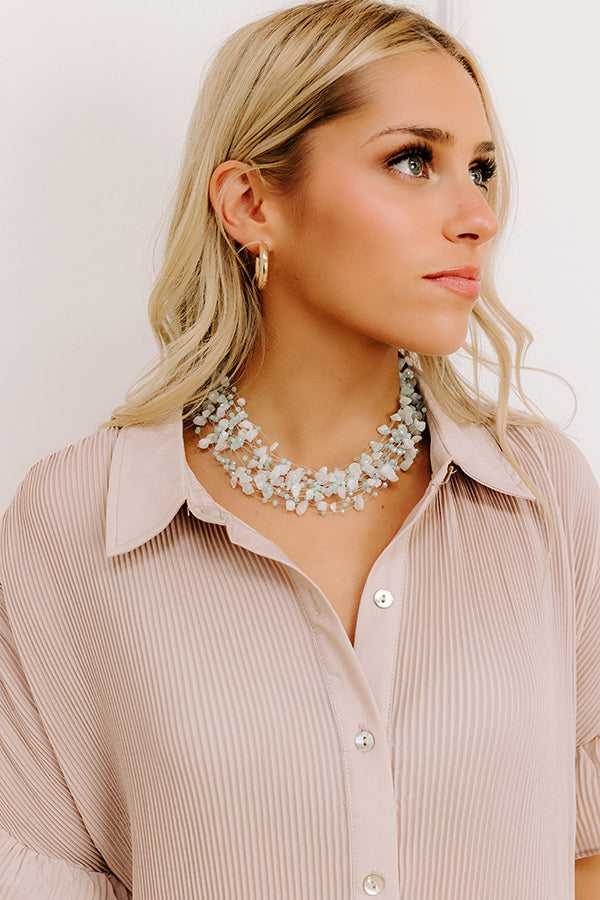 Simply Sweet Layered Necklace in Light Blue Image - 1
