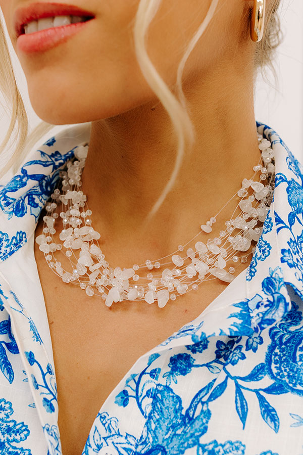 Simply Sweet Layered Necklace in White Image - 2