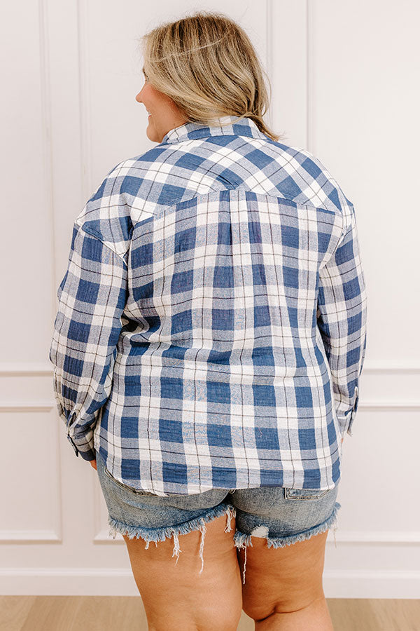 Countryside Charm Oversized Plaid Button Up Curves Image - 4
