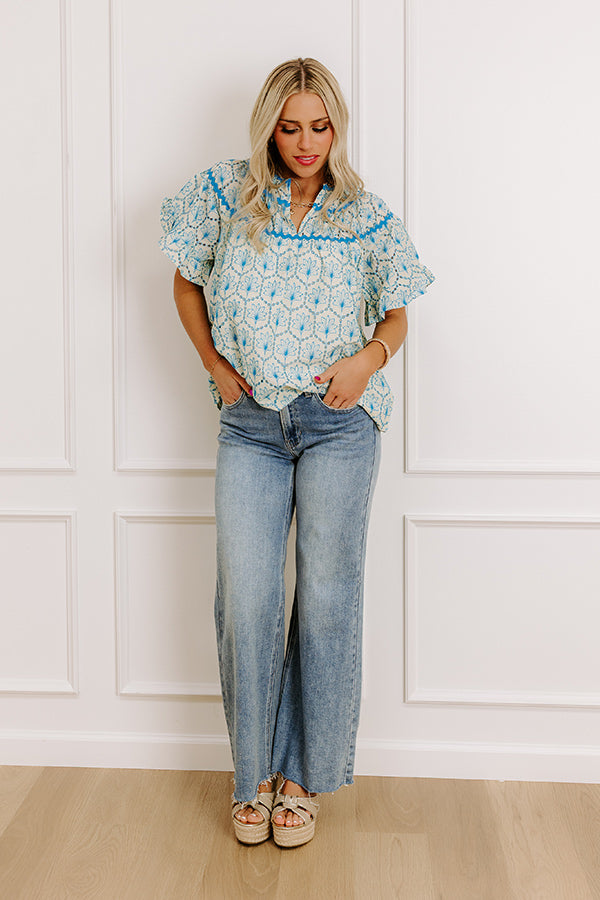 Brunching With Besties Eyelet Top Image - 5