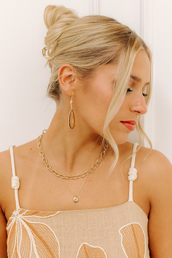 Charming Smile Drop Earrings in Mocha Image - 2