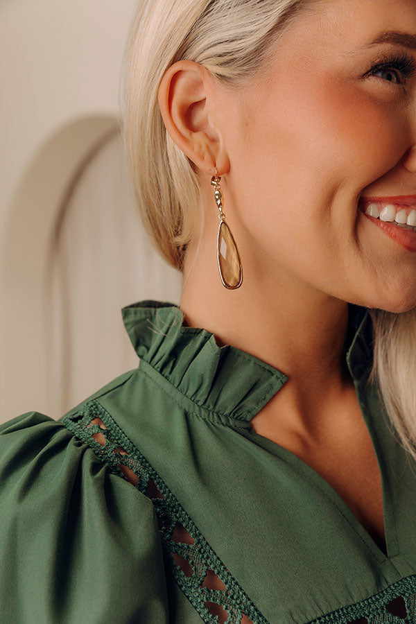 Charming Smile Drop Earrings in Mocha Image - 1
