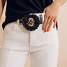 Coastal Cruise Raffia Woven Belt in Black Image - 1