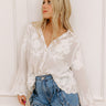 Sweet Aroma Embroidered Button Up in White Image - 1