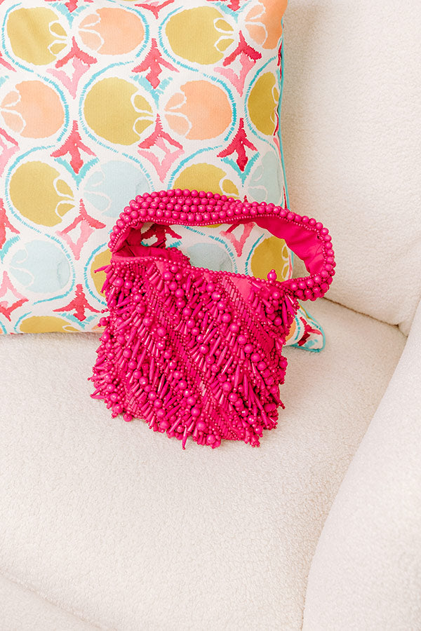 Vacay Vibes Embellished Purse in Hot Pink