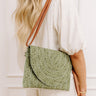Bungalow Party Raffia Woven Clutch in Olive Image - 1