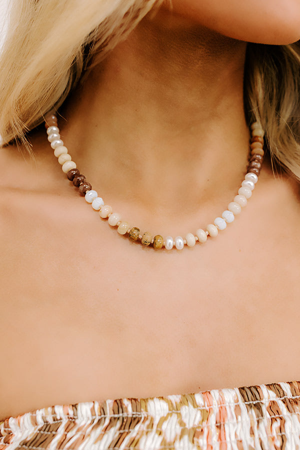 Calm Energy Semi Precious Necklace in Brown