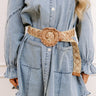 Coastal Cruise Raffia Woven Belt in Brown Image - 1