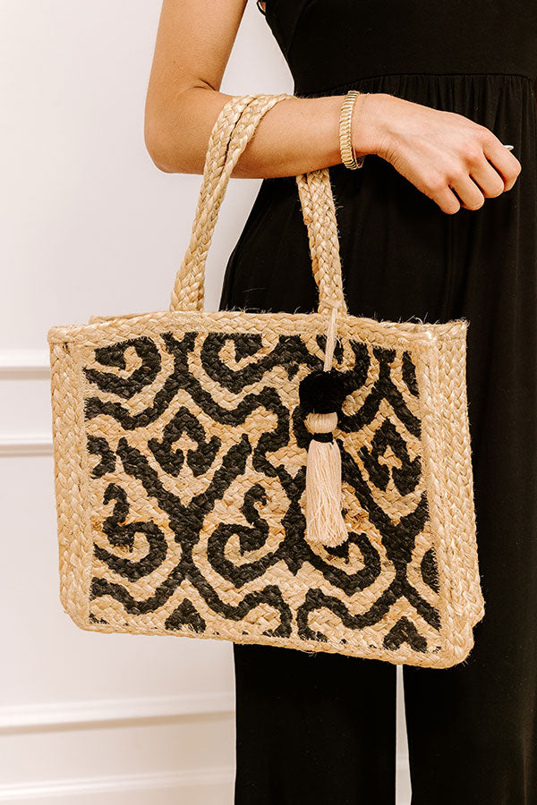 Vacay Bound Jute Woven Tote Image - 2