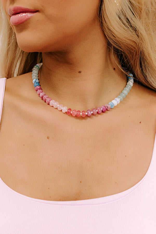 Calm Energy Semi Precious Necklace in Pink Image - 1