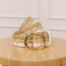 Coastal Cutie Raffia Woven Belt in White Image - 1