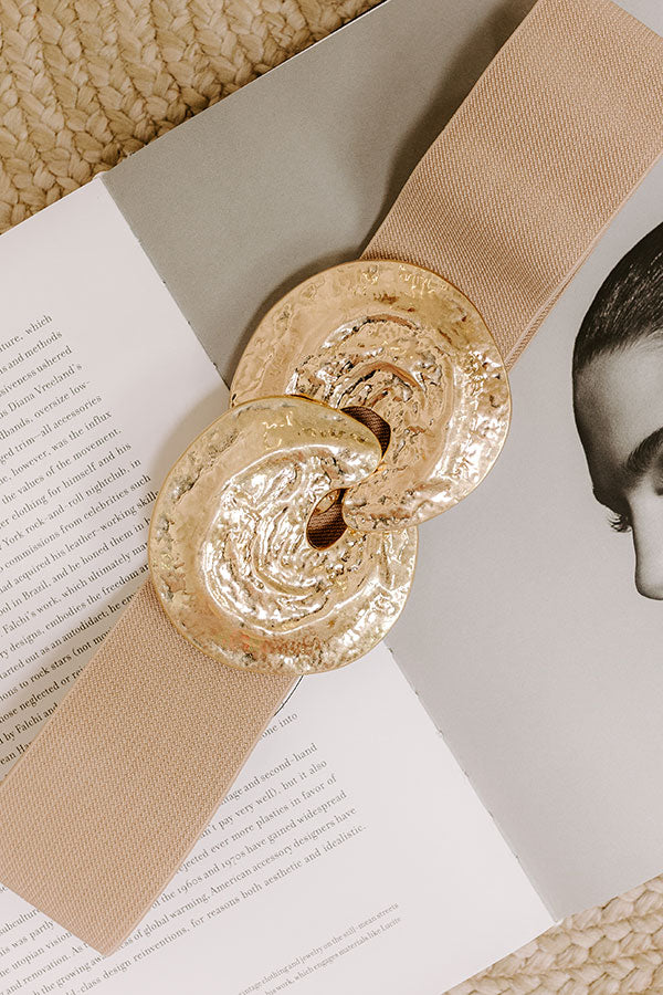 Art Deco District Stretch Belt in Iced Latte Image 1