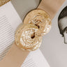 Art Deco District Stretch Belt in Iced Latte Image 1