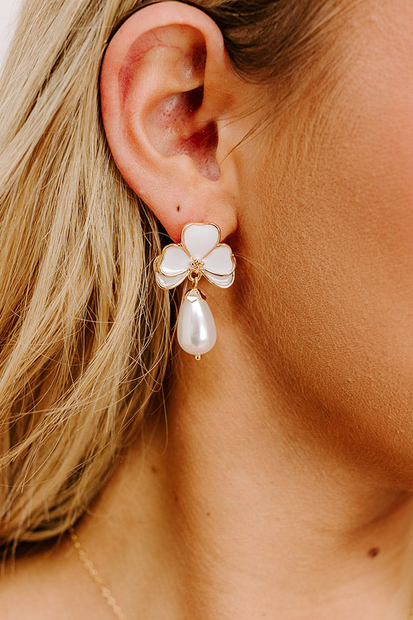 Garden Glam Earrings in White Image - 4