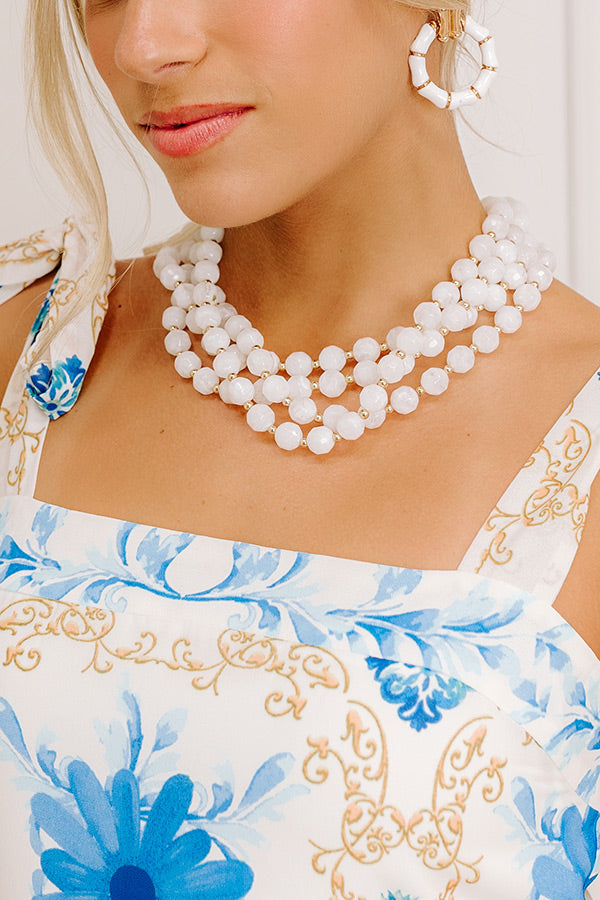 Lady Luck Layered Necklace in White