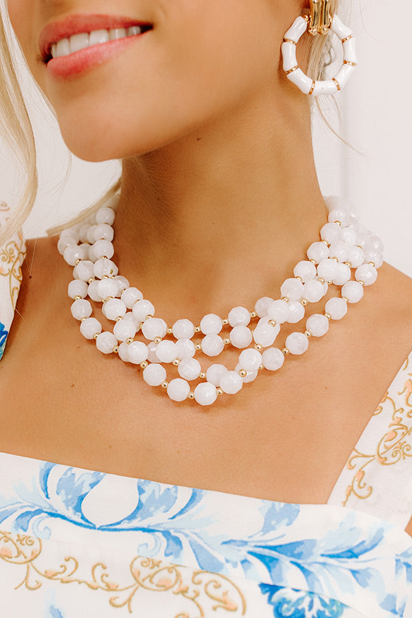 Lady Luck Layered Necklace in White Image - 2