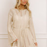 Oceanside Dreaming Pointelle Knit Mini Dress in Oatmeal Image - 1