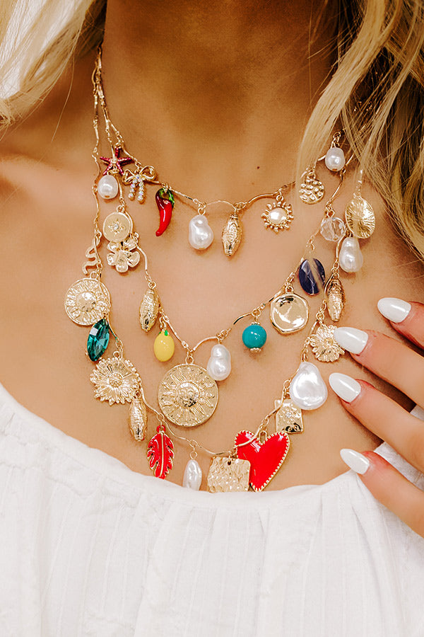 Bubbly Personality Layered Charm Necklace Image - 2