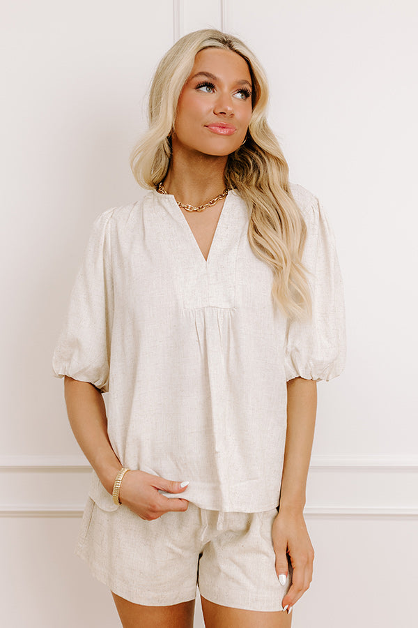 Oceanside Bliss Linen-Blend Top