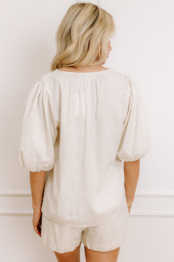 Oceanside Bliss Linen-Blend Top Image - 4