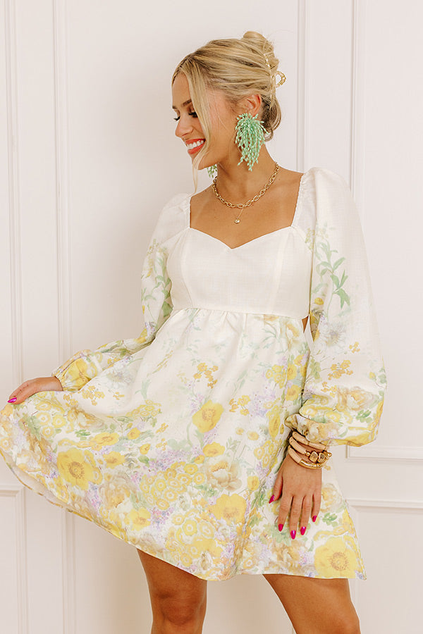 Serene Fields Floral Mini Dress Image - 3