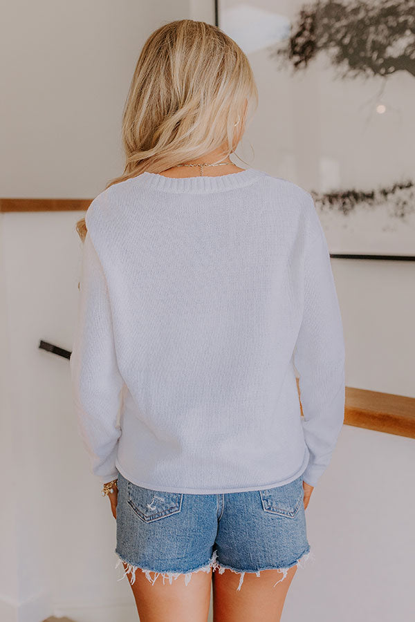 Sail Away Knit Sweater in White Image - 4