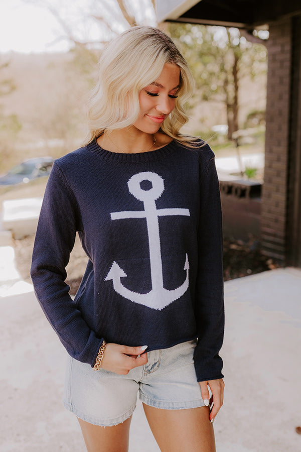 Sail Away Knit Sweater in Navy Image - 3