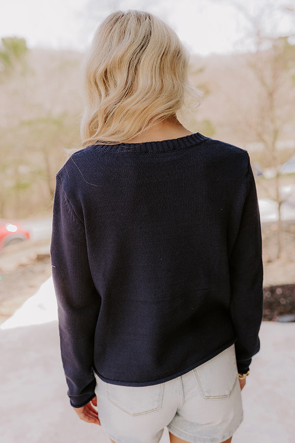 Sail Away Knit Sweater in Navy Image - 4