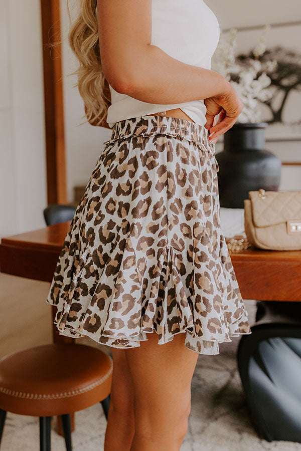 The Samantha High Waist Leopard Skort Image - 4