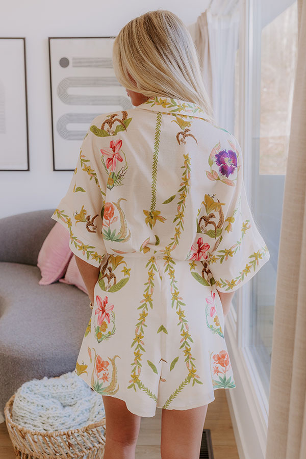 Hibiscus Holiday Floral Romper Image - 4