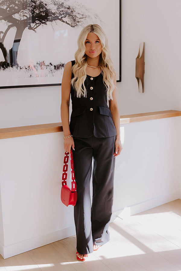 Boss Babe Wide Leg Jumpsuit in Black
