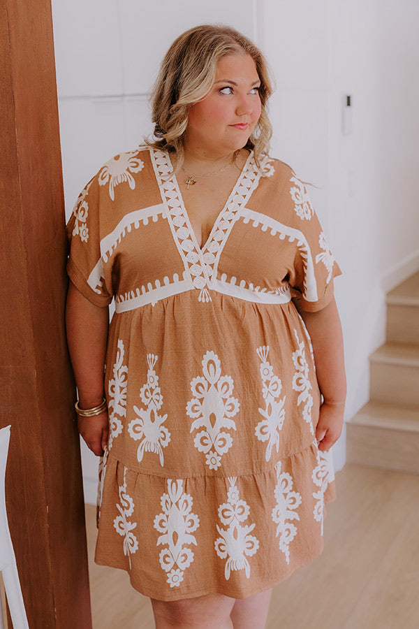 Resort Chic Mini Dress in Camel Curves Image - 3