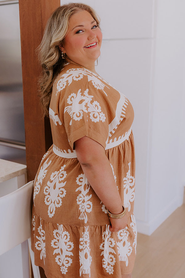 Resort Chic Mini Dress in Camel Curves Image - 4