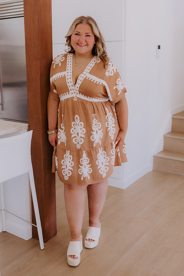 Resort Chic Mini Dress in Camel Curves Image - 2