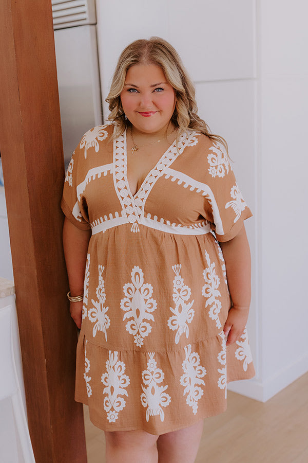 Resort Chic Mini Dress in Camel Curves Image - 1