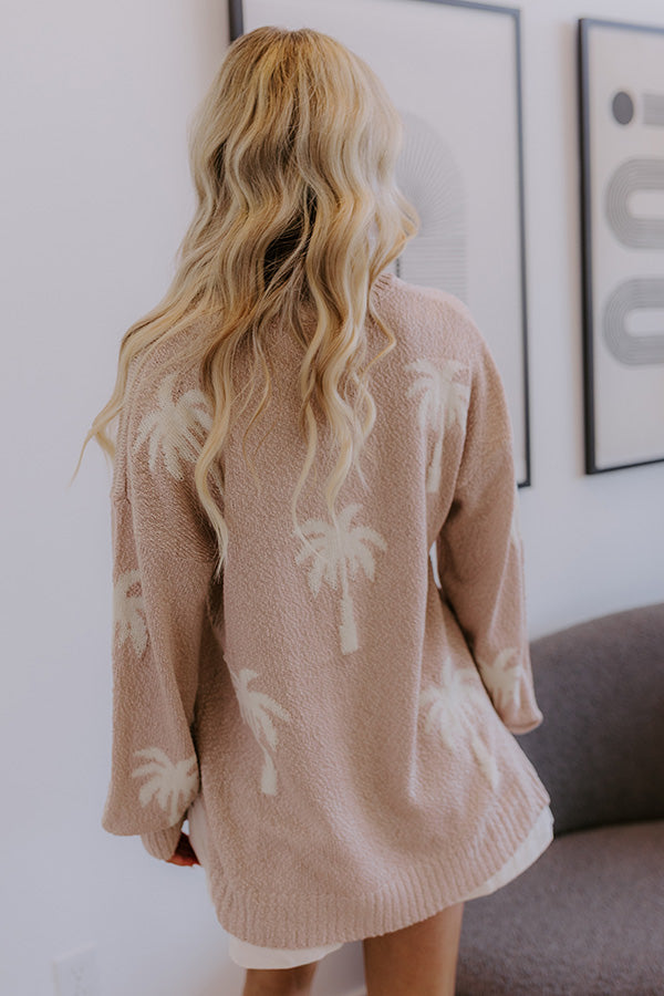 Palms Away Knit Sweater in Mocha Image - 4