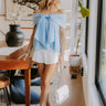 Sweet Statement Off Shoulder Top in Sky Blue Image - 1