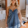 Nashville Nights Denim Mini Dress in Dark Wash Image - 1