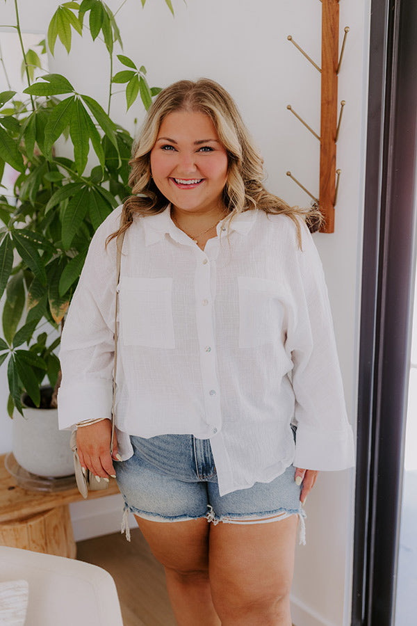 Seaside Breeze Linen-Blend Button Up Curves Image - 4