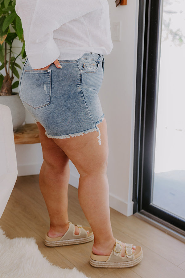 JUDY BLUE Maeve High Waist Distressed Shorts Curves Image - 4